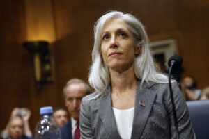 Former Director of the Centers for Disease Control and Prevention Susan Monarez testifies before the Senate Committee on Health, Education, Labor, and Pensions in the Dirksen Senate Office Building on Sept.17, 2025 in Washington, DC. (Photo by Kevin Dietsch/Getty Images)
